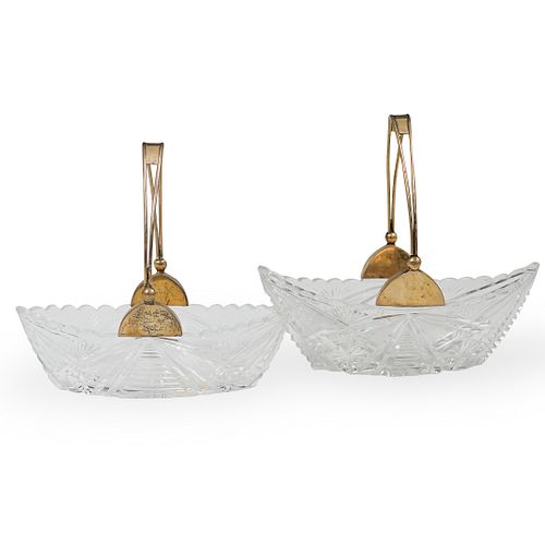 PAIR OF RUSSIAN SILVER AND