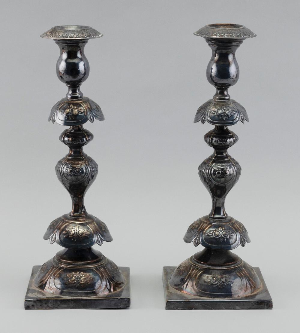 PAIR OF RUSSIAN SILVER PLATED
