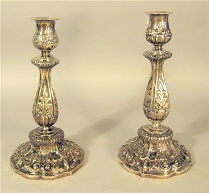 Pair of Russian silver repousse