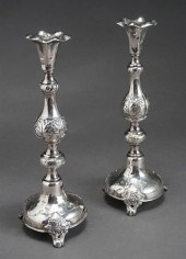 PAIR OF RUSSIAN WEIGHTED SILVE