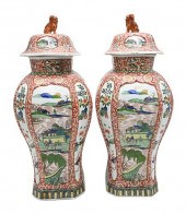 PAIR OF SAMSON PORCELAIN VASES