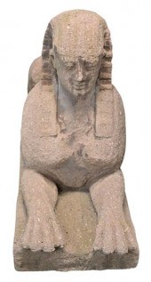 PAIR OF SANDSTONE TYPE SPHINX