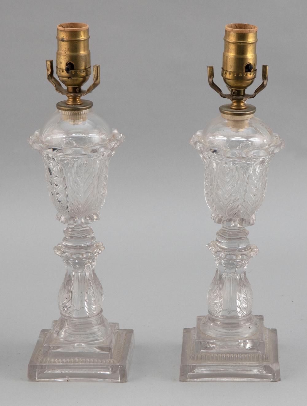 PAIR OF SANDWICH GLASS-TYPE WHALE
