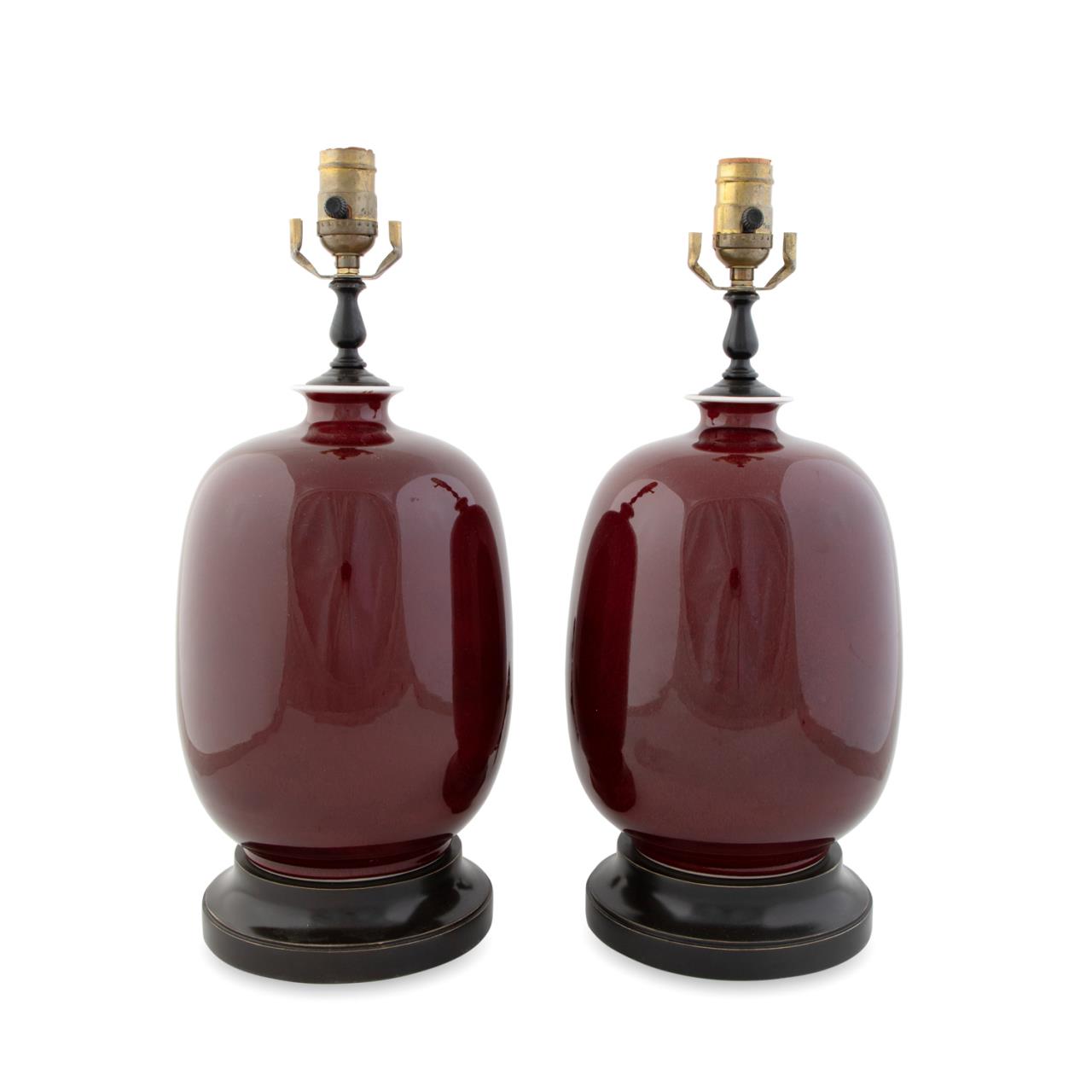 PAIR OF SANG DE BEOUF PORCELAIN