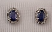 PAIR OF SAPPHIRE AND DIAMOND H