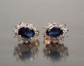 PAIR OF SAPPHIRE AND DIAMOND S
