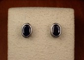 PAIR OF SAPPHIRE AND WHITE GOL