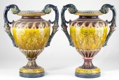 Pair of Sarreguemines Majolica