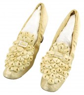 PAIR OF SATIN WEDDING SLIPPERS