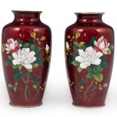 PAIR OF SATO JAPANESE CLOISONN
