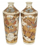 PAIR OF SATSUMA PORCELAIN VASE