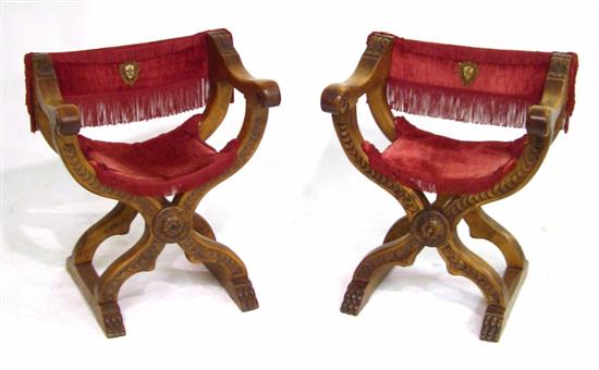 Pair of Savonarola style open arm