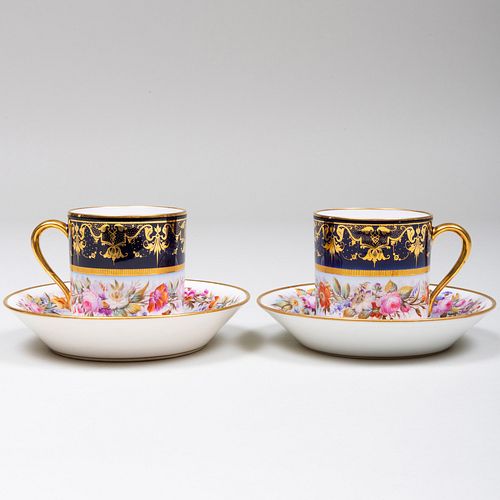 PAIR OF SÃ¨VRES COBALT GROUND