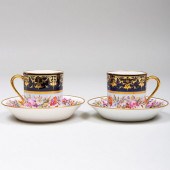 PAIR OF SÃ¨VRES COBALT GROUND
