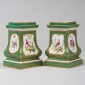 PAIR OF SÃ¨VRES GREEN GROUND P
