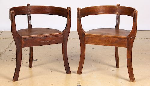 PAIR OF SCANDINAVIAN RUSTIC PINE