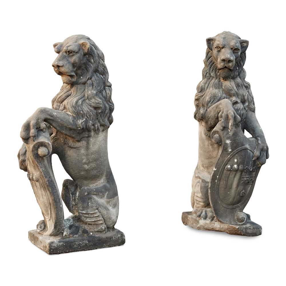 PAIR OF SCOTTISH CARVED STONE