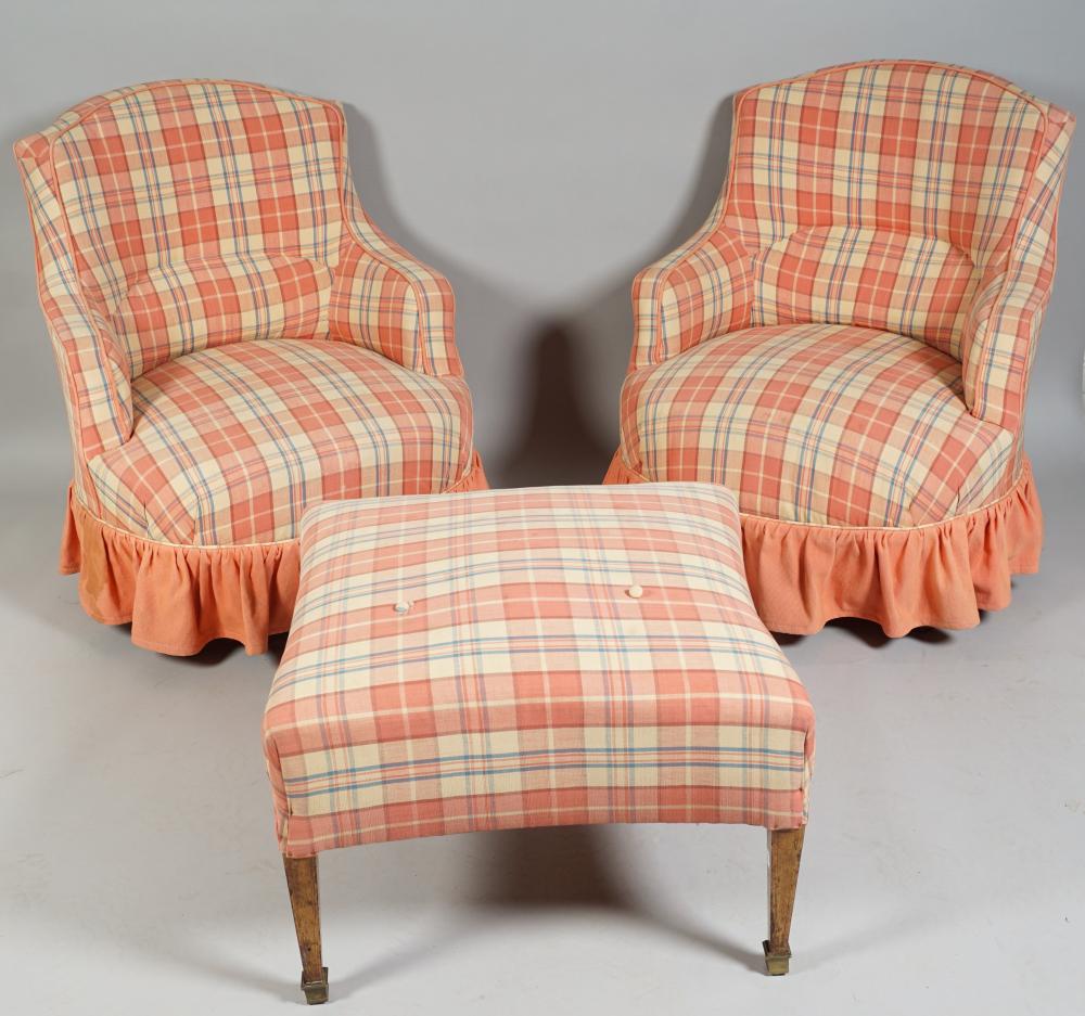 PAIR OF SCOTTISH TUB CHAIRS AND