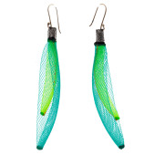 PAIR OF SCULPTURAL MESH, SILVE