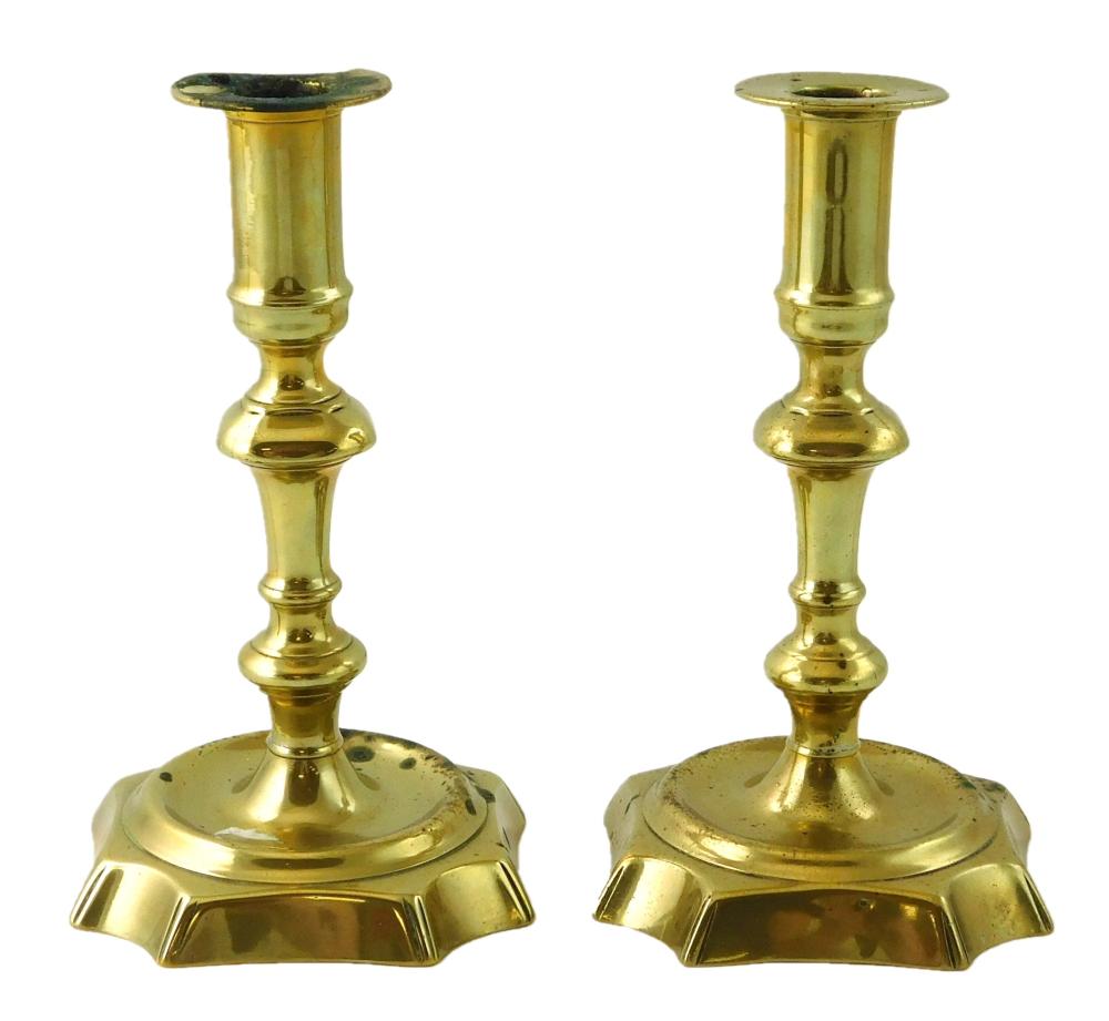 PAIR OF SEAMED BRASS