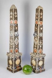 PAIR OF SEASHELL ENCRUSTED CON