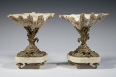 PAIR OF SEASHELL, MARBLE & BRO