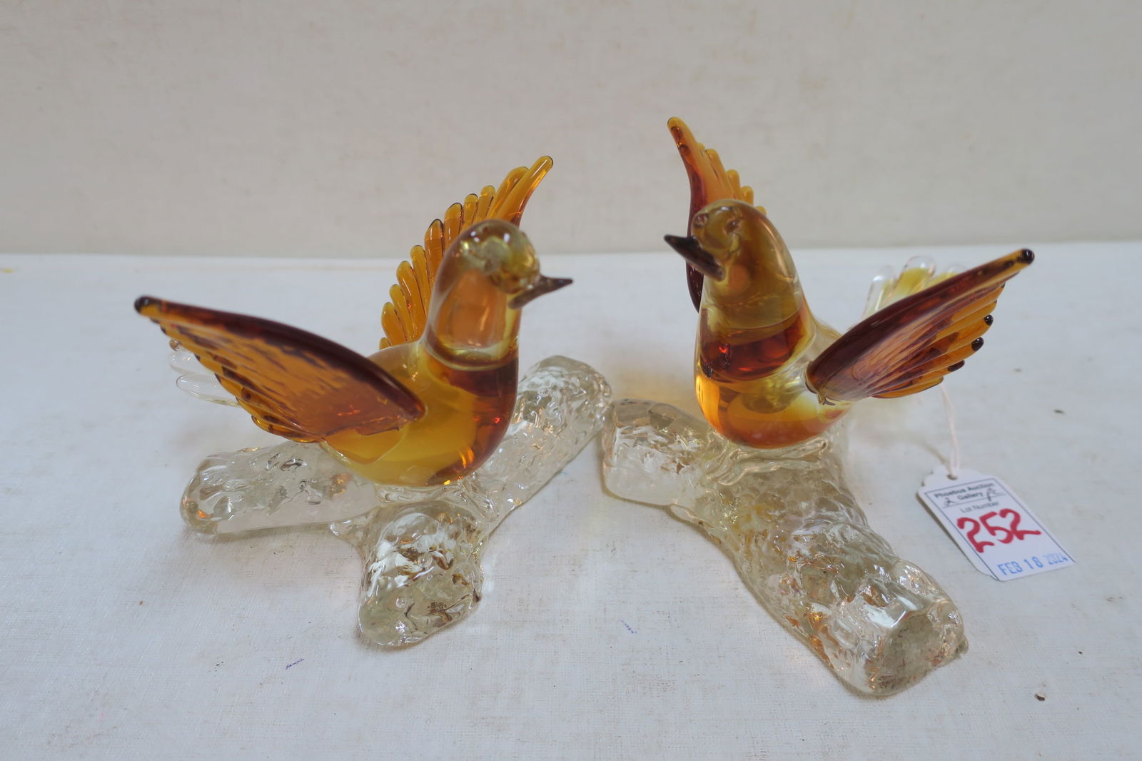 PAIR OF SEGUSO STYLE MURANO GLASS