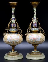 PAIR OF SEVRES BRONZE AND CHAM