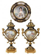 PAIR OF SEVRES BRONZE MOUNTED