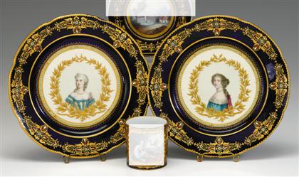 Pair of Sevres porcelain cabinet