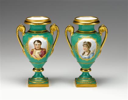 Pair of Sevres porcelain urns   