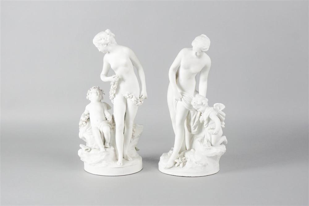 PAIR OF SEVRES STYLE BISCUIT