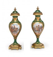 Pair of Sevres style Napoleoni