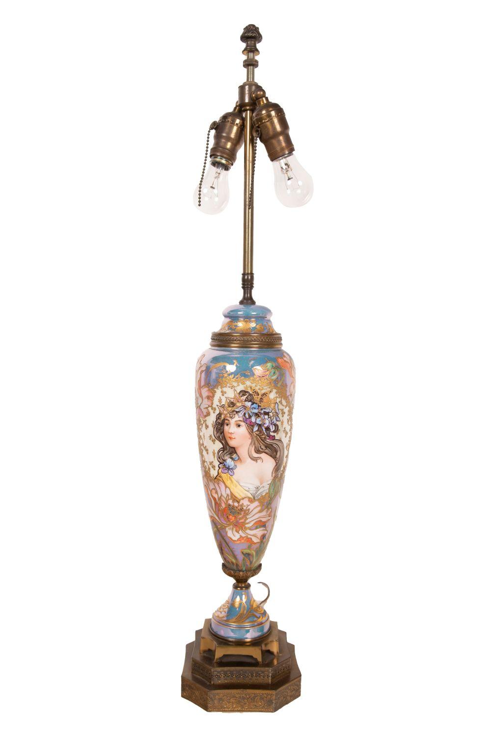PAIR OF SEVRES STYLE PORCELAIN