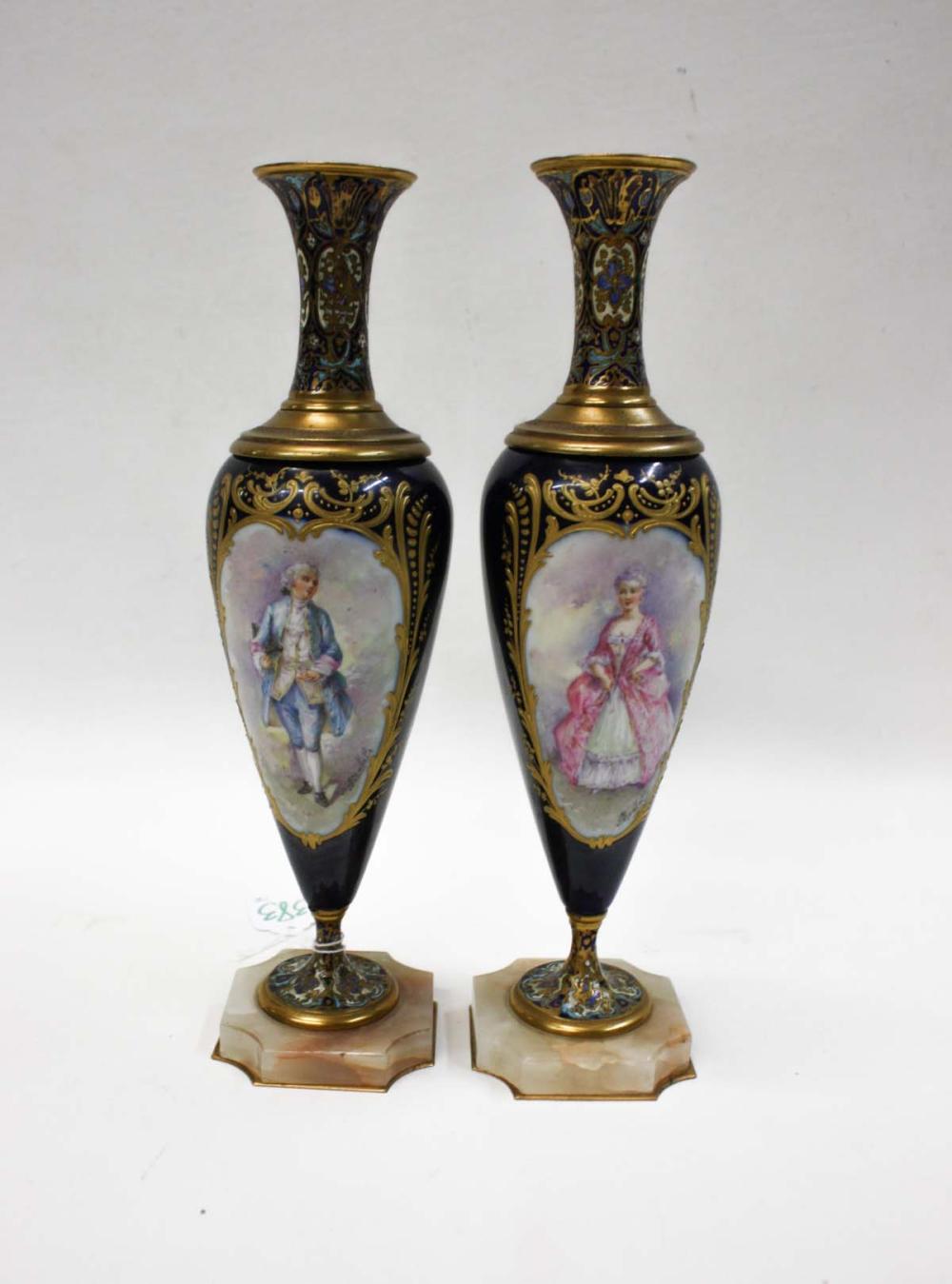 PAIR OF SEVRES STYLE PORCELAIN