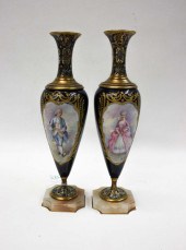 PAIR OF SEVRES STYLE PORCELAIN