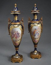 PAIR OF SèVRES-TYPE ORMOLU MOU