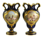 PAIR OF SEVRES TYPE PORCELAIN