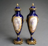 PAIR OF SEVRES TYPE PORCELAIN