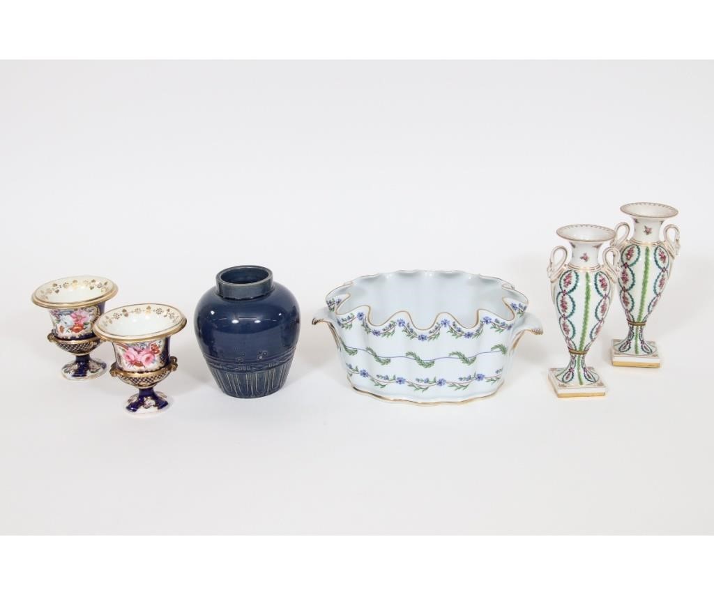 Pair of Sevres vases 8.5"h;