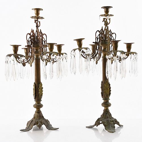 PAIR OF SHABBY CHIC BRONZE