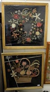 PAIR OF SHADOW BOX FRAMED WOOL