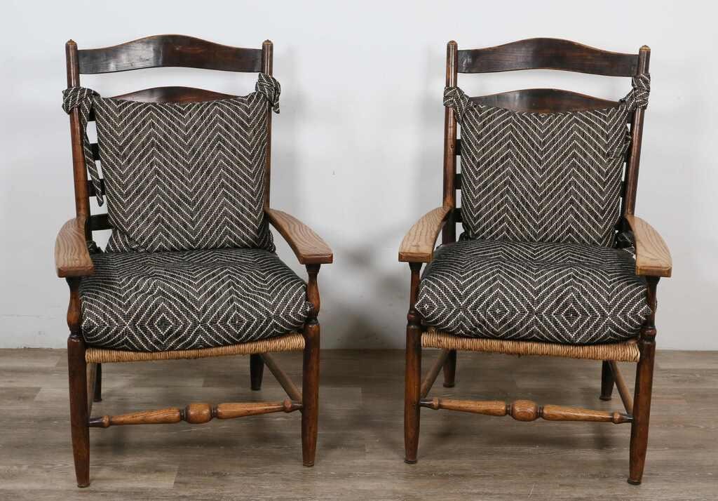 PAIR OF SHAKER STYLE LADDERBACK