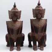 PAIR OF SHAN LACQUERED WOOD MA
