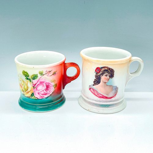 PAIR OF SHAVING CREAM MUGSTwo