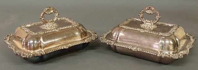 Pair of Sheffield covered vegetable