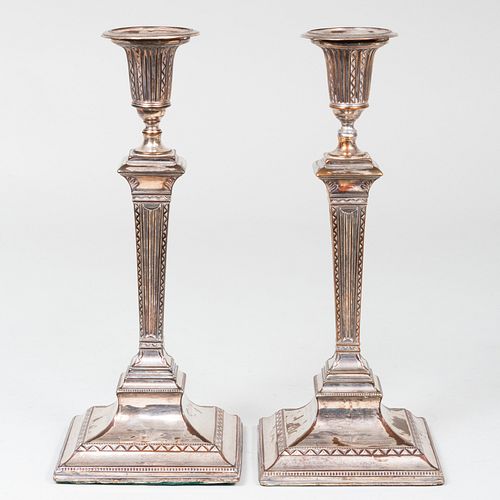 PAIR OF SHEFFIELD PLATE