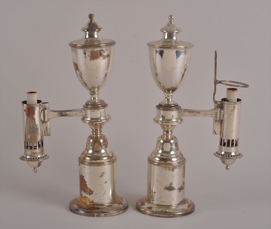 PAIR OF SHEFFIELD PLATE