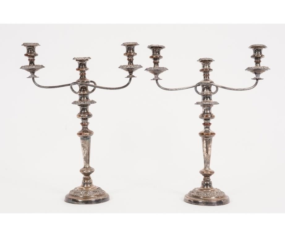 Pair of Sheffield silverplate