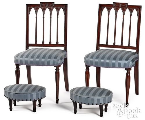 PAIR OF SHERATON MAHOGANY CHAIRS